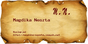 Magdika Neszta névjegykártya